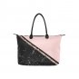 Pink and Black Diagonal Cut Pattern Women's Classic Handbag