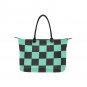 Demon Anime Checkered Black and Green Women's Classic Handbag