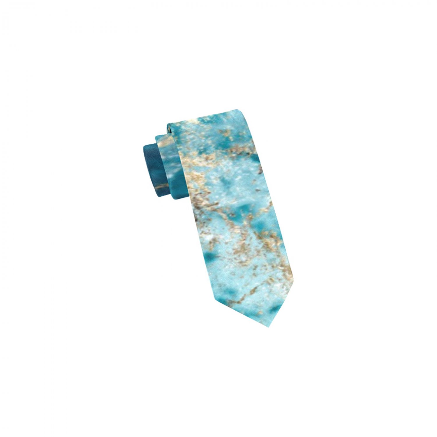 Blue Gold Marble Necktie