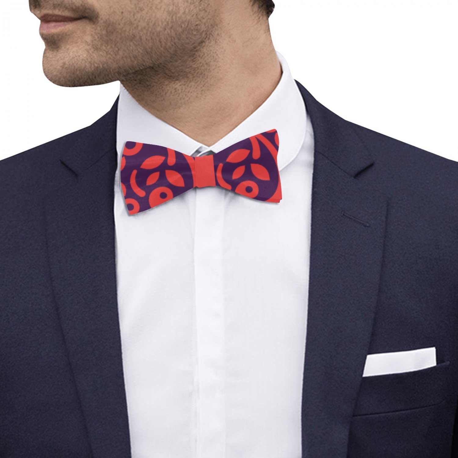 Ornamental Red and Purple Adjustable Bowtie