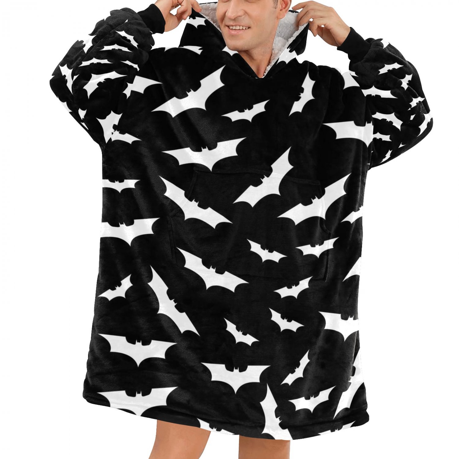 Men's Bat Silhouette Blanket Hoodie