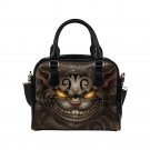 Scary Halloween Gray Cat  PU Leather Shoulder Handbag Bag
