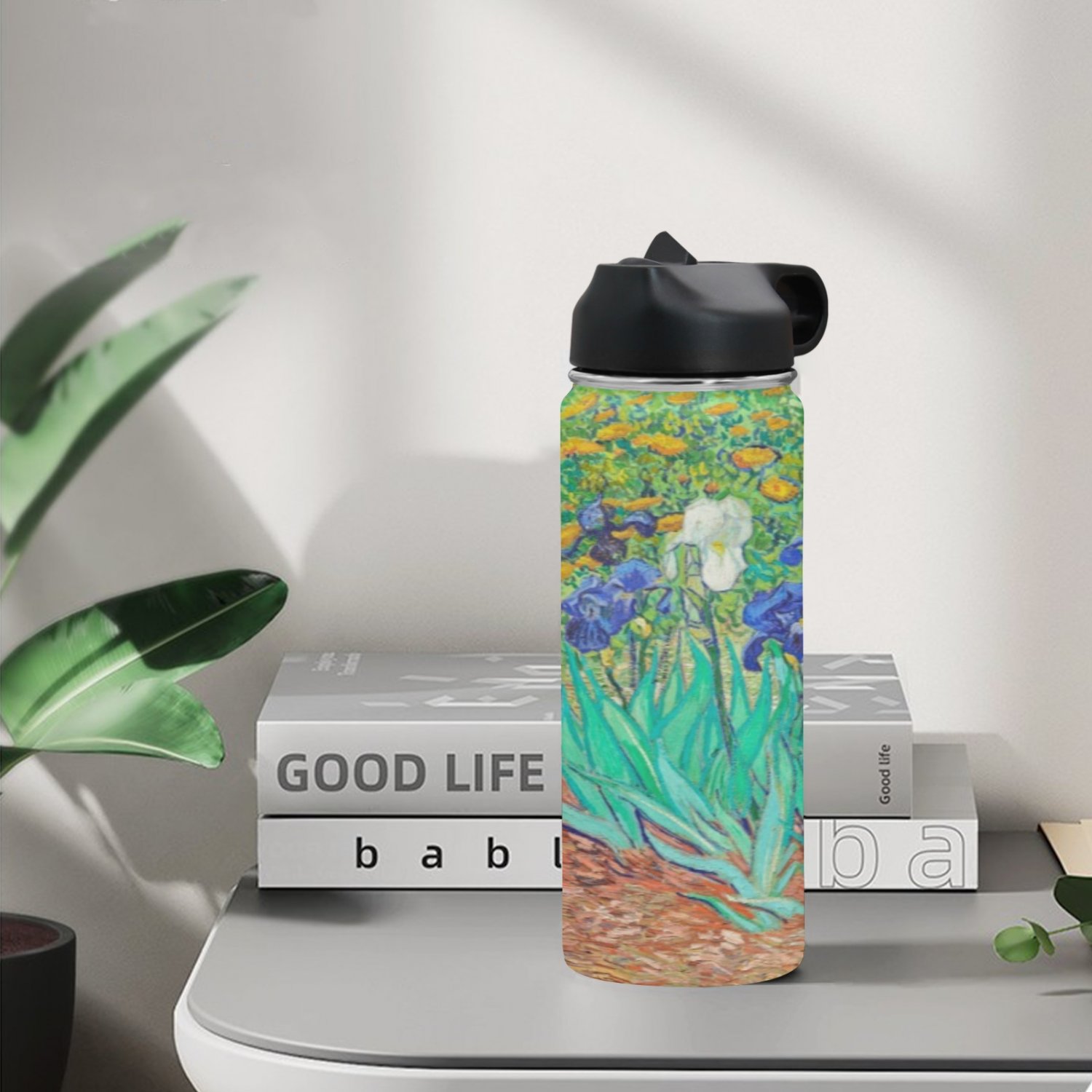 Irises Van Gogh Water Insulated Bottles With Straw Lid (18 OZ)