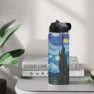 Starry Night Van Gogh Water Insulated Bottles With Straw Lid (18 OZ)