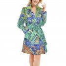 Women's Irises Van Gogh Fleece Robe