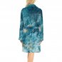 Women's Blue Gold Marble Fleece Robe
