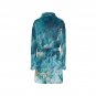 Women's Blue Gold Marble Fleece Robe