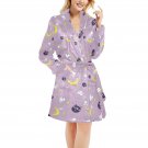 Women's Luna Bunny Star Moon Kawaii Anime Fleece Robe Purple