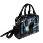Sherlock Holmes Silhouette Watching Van Gogh Starry Night PU Leather Shoulder Handbag Bag