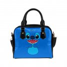 Blue Cartoon PU Leather Shoulder Handbag Bag