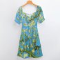 Woman Van Gogh Almond Blossom Sweetheart Neck Puff Sleeve Dress (Size 2XS to 6XL)