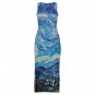 Woman Starry Night Art Sleeveless Bodycon Side Slit Long Dress (Size S to 4XL)