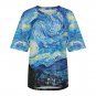 Woman's Starry Night Art Loose Fit Drop-Shoulder Mid-Sleeve T-Shirt (Size S to 5XL)