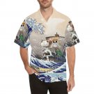 Men's The Great Wave and Anime Pirate Ship Full Print Hawaiian Shirt