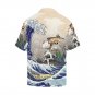 Men's The Great Wave and Anime Pirate Ship Full Print Hawaiian Shirt