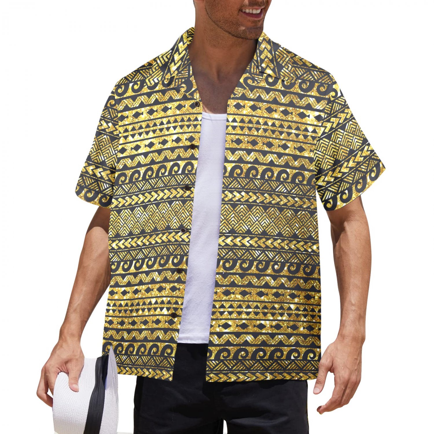 Men's Maori Tattoo Pattern Full Print Hawaiian Shirt