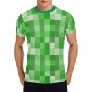 US SIZE Green Pixel Men's Full Print T-Shirt Tee