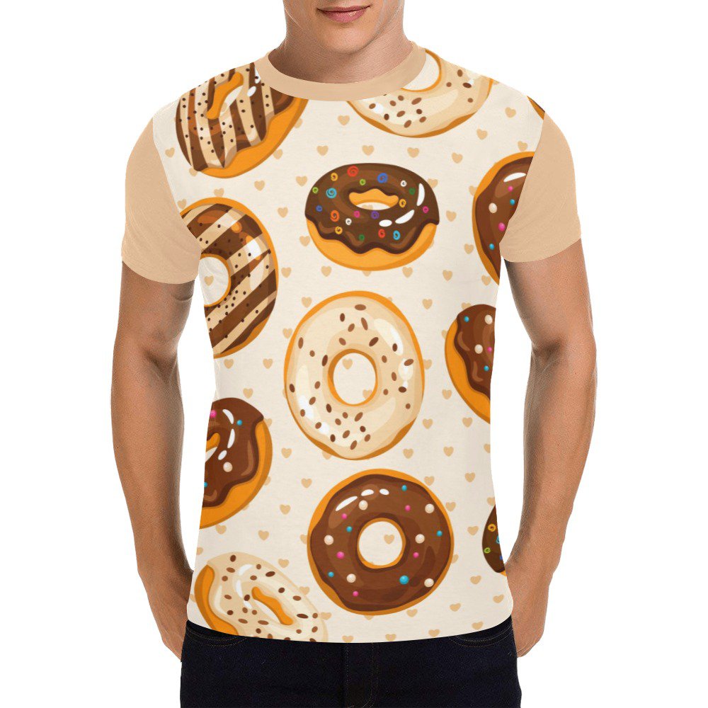 US SIZE Donuts Men's Full Print T-Shirt Tee