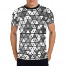 US SIZE Monochrome Triangles Men's Full Print T-Shirt Tee