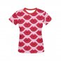 US SIZE Woman's Red Lips All Over Print T-shirt Tee