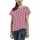 US SIZE Woman's Pink Asanoha Nezuko Demon Anime All Over Print T-shirt Tee