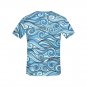 US SIZE Woman's Blue Waves All Over Print T-shirt Tee