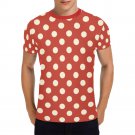 US SIZE Red Ivory Polkadot  Men's Full Print T-Shirt Tee