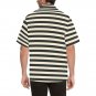 Men's Black Ivory Stripe Full Print Hawaiian Shirt