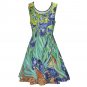 Woman Van Gogh Irises Sleeveless Skater Dress (Size XS to 5XL)