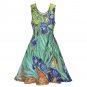 Woman Van Gogh Irises Sleeveless Skater Dress (Size XS to 5XL)