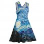 Woman Van Gogh Starry Night Sleeveless Skater Dress (Size XS to 5XL)