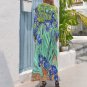 Woman Van Gogh Irises Long Sleeve High Neck Long Dress (Size XS to XL)