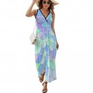 Woman Pastel Blue Mermaid Sleeveless Long Dress Beach Dress (Size S to 2XL)