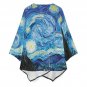 Women's Starry Night Van Gogh V-Neck Zip Top Irregular Hem (Size S-5XL)