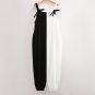Woman Two Tone Black and White Baggy Suspender Jumpsuit (Size S-3XL)