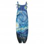Woman Van Gogh Starry Night Baggy Suspender Jumpsuit (Size S-3XL)