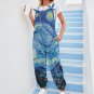 Woman Van Gogh Starry Night Baggy Suspender Jumpsuit (Size S-3XL)