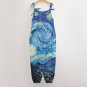 Woman Van Gogh Starry Night Baggy Suspender Jumpsuit (Size S-3XL)