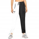 Woman Two Tone Black and White Quick Dry Cargo Sweatpants (Size S-2XL)