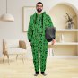 Riddler Riddle Green Questions Flannel Hooded Onesie Pajamas For Adults