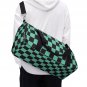 Demon Anime Black Green Checkered Checkerboard Gym Bag