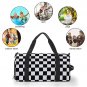 Black White Checkered Checkerboard Gym Bag