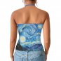 Starry Night Van Gogh V-neck Halter Open Back Tank Top (Size 2XS - 2XL)