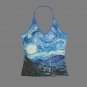 Starry Night Van Gogh V-neck Halter Open Back Tank Top (Size 2XS - 2XL)