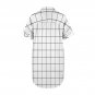 Aesthetic Minimalist White Grid Button Front Shirt Dress (Size XS - 5XL)