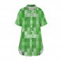 Green Pixel Game Button Front Shirt Dress (Size XS - 5XL)