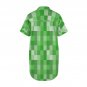 Green Pixel Game Button Front Shirt Dress (Size XS - 5XL)