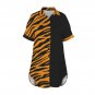 Tiger Stripes Black Tone Pattern Button Front Shirt Dress (Size XS - 5XL)