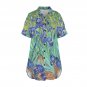 Irises Flower Van Gogh Button Front Shirt Dress (Size XS - 5XL)