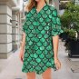 Green Mermaid Scales Button Front Shirt Dress (Size XS - 5XL)